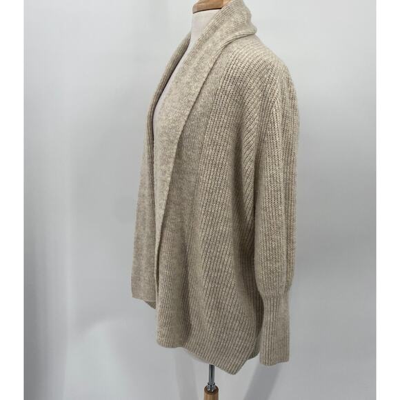 Rachel Parcell Oversize Cardigan Sweater Shawl Collar Bishop Sleeve Beige XS - Picture 4 of 9